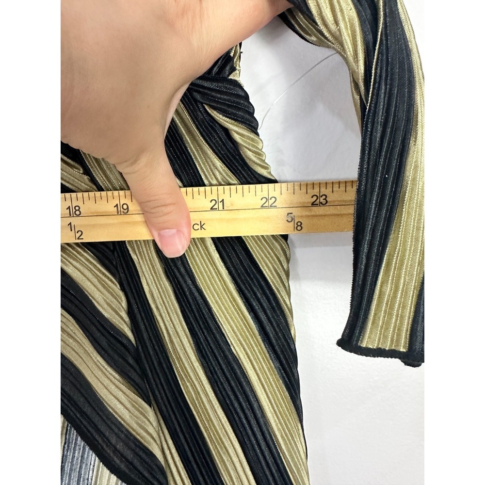 LuLaRoe Sarah Cardigan S Black Gold Striped Duster Longline Open Front Layering - Picture 6 of 6